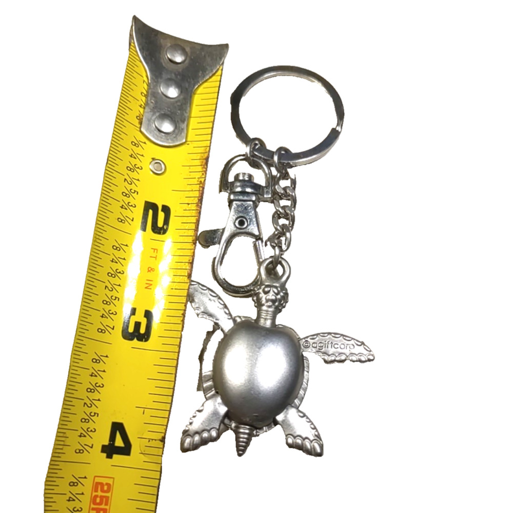 Silver Tone Turtle Articulated Keychain Purse Clip - Picture 4 of 4